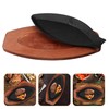 DOITOOL Cast Iron Fish Pan: Cast Iron Skillet with Wooden