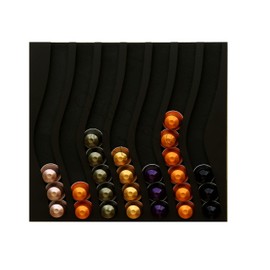 cafedeco Capsule Dispenser Capsule Holder Wall Holder for 70 Capsules Original Nespresso Coffee Capsule Stand (Black)