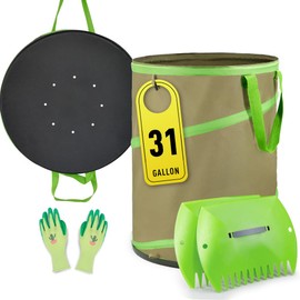 Colwelt Collapsible Leaf Bags 31Gallon, Pop-up Reusable Garden Bag Collapsible for Yard Waste, Heavy Duty Collapsible Trash Can with Hard shell Base, Garden Waste Yard Bags for Yard Garden Camping