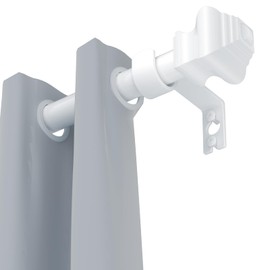 Curtain Rods for Windows 32-46 inch, 5/8 inch White Curtain Rod with Brackets Adjustable by Splicing for Bedroom Kitchen Study Living Room