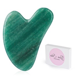 Gua Sha Facial Tools Green, Jade Gua Sha Stones Massage Scraping, Suitable for Face, Eyes, Neck and Body Massage