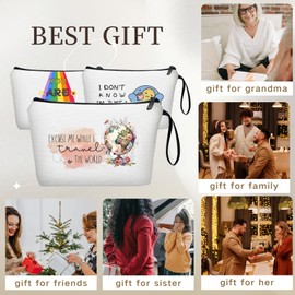 KONSOM - Regalos de viaje, regalos para personas que viajan mucho, bolsa de maquillaje, viajes, regalos de mujer para cumpleaños, regalos de viaje de niñas, regalos únicos para amigos, adolescentes,