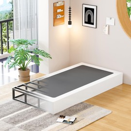 EMODA 8 Inch Twin Box Spring Heavy Duty Metal Mattress Foundation Bed Base with Fabric Cover, Easy Assembly