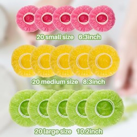 MAQIHAN 60 cubiertas de alimentos de plástico elásticas - Bolsas reutilizables para mantener frescos los alimentos, cubiertas de platos para alimentos