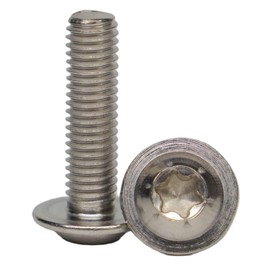 AGBERG - M5 x 25 Rounded Head Screws with Flange and Hexalobular Socket (TX) - Flat Head Screws [Pack of 100] Made of A2 V2A Stainless Steel - ISO 7380-2