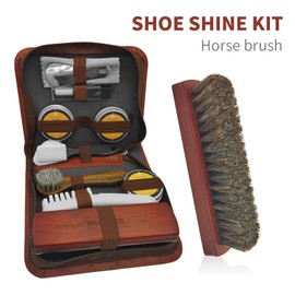 12PCS Shoe Polish and Shine Kit, Leather Shoe Care Set for Men & Women, Shoe Polish kit Black Brown Neutral Leather Boot Cleaner Brushes Kit Travel
