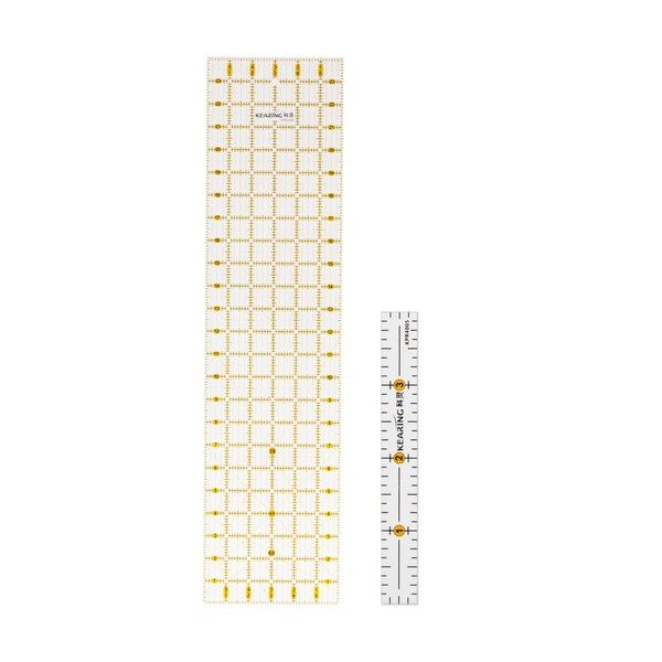 KEARING Quilting Ruler, Non-Slip Acrylic Sewing Ruler for Cutting Fabric,
