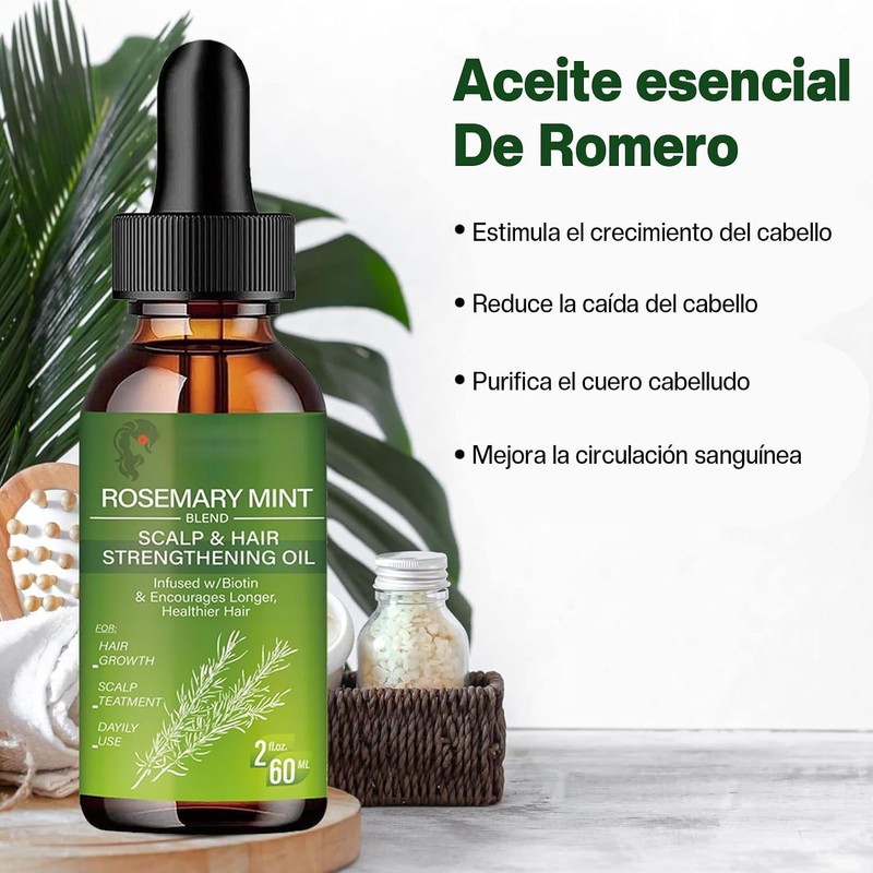 Aceite de Romero para el Cabello 2x60ml – Crecimiento, Brillo
