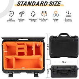 GYXZ Protective Camera Case 16 X 10.6 X 5 Inch Shockproof Water-resistant with Adjustable Dividers (Can hold cameras, pistols, gear, equipment)
