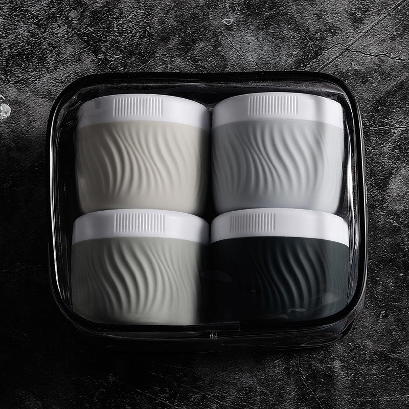 Kuangre Travel Containers for Toiletries, Silicone Cream Jars BPA-Free, TSA