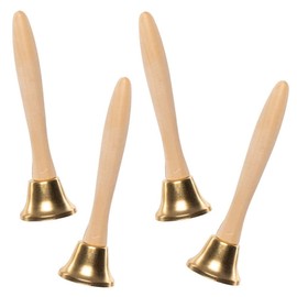 Baker Ross FE597 Wooden Hand Bells Craft - Pack of 4, Make Your Own Musical Instruments, Wooden Toys for Kids, Paint Your Own Wooden Crafts