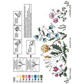 KAMACA Decorative Flower Meadow Embroidery Kit 80 x 80 cm Cross Stitch Pre-Drawn 100% Cotton Embroidery Set with Embroidery Template