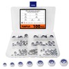 FullFun 100PCS Hex Lock Nuts Nylon Insert Nut Assortment Kit,