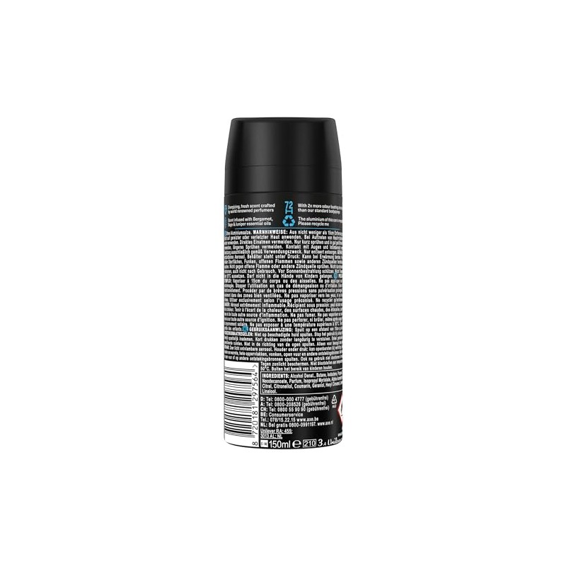 Axe Premium Bodyspray Aqua Bergamot Deo ohne Aluminiumsalze für 72H