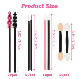201 Piece Makeup Applicator Magic Wand Set, SHAIDOJIO 50 Lipstick Brushes, 50 Eyeshadow Brushes, 50 Eyeliner Brushes, 50 Eyelash Brushes, with 1 Piece Organiser Box