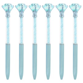 Biiange Big Crystal Diamond Pens, Bling Metal Ballpoint Pen, with Black Ink, Gift Pens for Christmas Wedding Birthday (Blue)