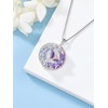 TOUPOP Phoenix Necklace 925 Sterling Silver Crystal Pendant Purple Phoenix