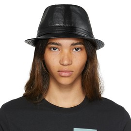 Glamorstar Vintage Jazz Hats for Men PU Leather Bowler Hat Foldable Jazz Hat Black