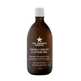 The Goodbye Company Aceite De Ricino Virgen Extra - 4.25Oz - Aceite De Ricino Puro Prensado En Frío Sin Refinar, Sin Hexanos - Para Piel Natural Saludable, Crecimiento Del Cabello Y Pestañas (120Ml)