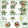 ROSYLEVE Pack of 2 Eucalyptus Garland with Flowers, Artificial Peonies,