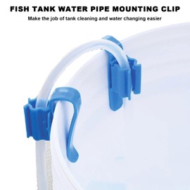 10 Pcs Fish Tank Water Hose Clips, Aquarium Fishes Tank Pipe Clamp, Fish Hose Holder Suit for Water Pipe with Diameter of 0.59-1.18 inches (Black, Blue) (10)