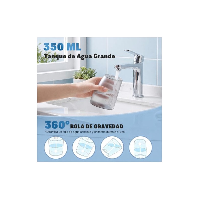Irrigador Bucal Portatil, 6 Puntas y 3 Modos, 350ML, Limpieza