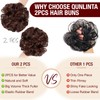 Qunlinta 2 PCS Large Messy Bun Hair Piece, Thick Wavy
