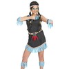 Generique - Indian costume with blue fringes for women Medium