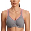 SYROKAN Women's Full Support High Impact Racerback Lightly Lined Underwire