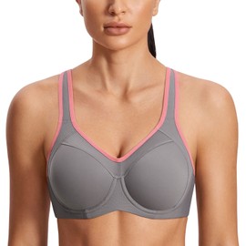 SYROKAN Women's Full Support High Impact Racerback Lightly Lined Underwire Sports Bra Multicoloured #2 38D
