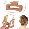 6 Pack Square Claw Clips for Women Girls, 3.5" Medium