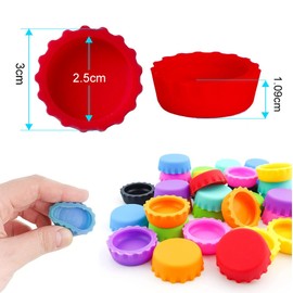 OUDQFCJ Flaschenverschluss Bierflaschen, Wiederverwendbare Silikon Kronkorken, 12 Stücke Flaschendeckel in 6 Farben, Universal Verschluss für Glasflaschen und Getränke