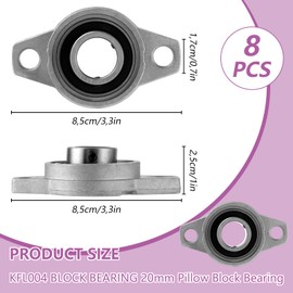 DAJAVE 8 Stück KFL004 Kugellager 20mm Stehlager Gehäuselager Flanschlager Rhombische Flanschlager Selbstausrichtend Stehlager Kugellager Lagerblock Flanschlager Lagerblock (20mm Innendurchmesser)
