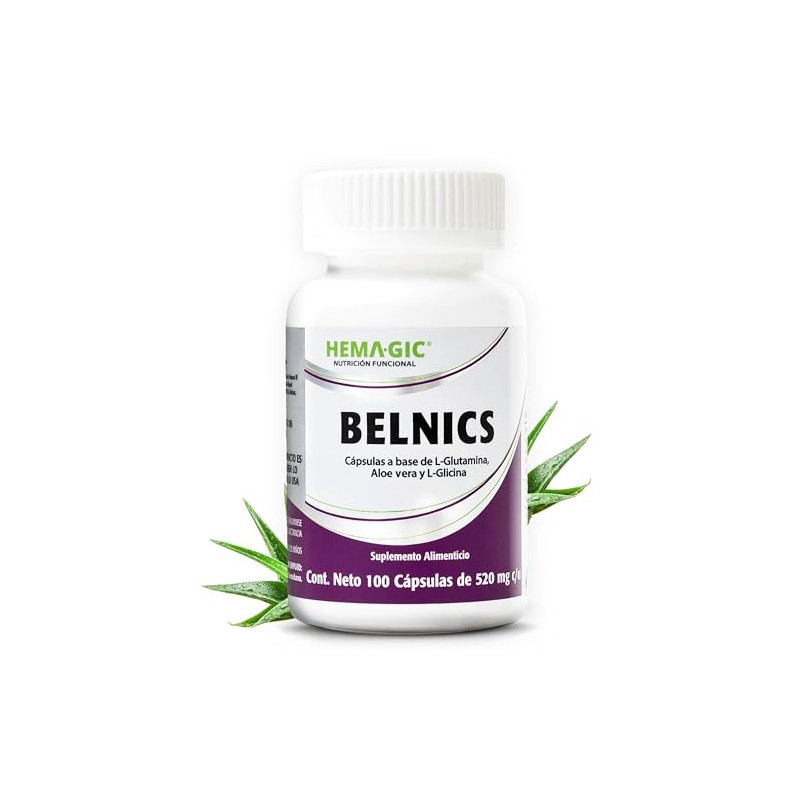 Belnics Suplemento Glutamina Glicina Aloe Vera 100 Cápsulas 520 Libre