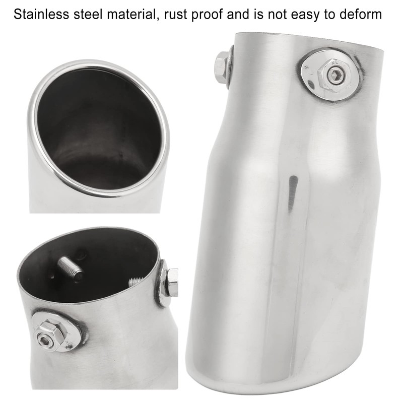 Akozon Exhaust Tip, Universal Inlet 63 mm Outlet 76 mm