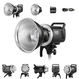 Godox MS300V 300Ws GN58 Compact Studio Strobe Flash Monolight with Bowens Mount Reflector Kit, Modeling Lamp 2.4G Wireless 5600K, 1.3s Recycle at Full Power (MS300 Upgraded Version 110 to 120V)