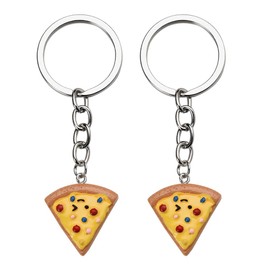 Pizza Keychain Funny Keychains for Women Men Anniversary Birthday Gifts for Couples Best Firends Pizza Lover Gifts for Women Food Keychains
