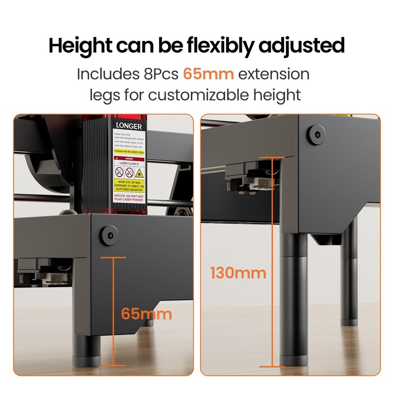 Longer 8Pcs RAY5 Mini Risers,Compatible with RAY5 Mini Engraver and
