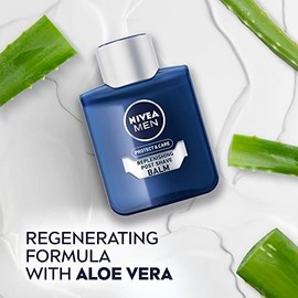 NIVEA NIVEA MEN Protect & Care - Replenishing Post Shave Balm - Beard Care - Enriched With Aloe Vera & Pro-Vitamin B5 - Instant Hydration & Protection - Reduces Redness - All Skin Types - 100 ml