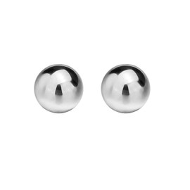 Savlano 925 Sterling Silver 18K Gold Plated Ball Stud Earrings For Women & Men (White, 12mm)