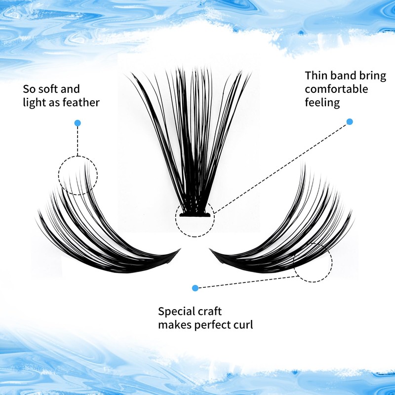 Individual Eyelashes Set 240 Pieces D Crul 15-20 mm Clusters