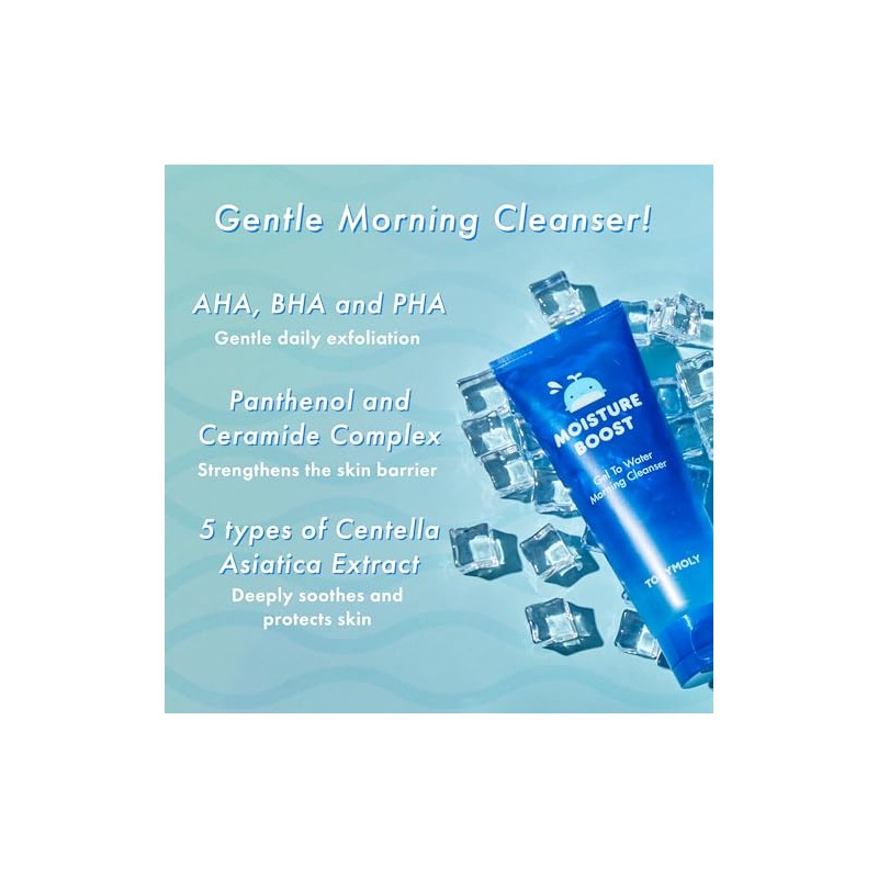 TONYMOLY Moisture Boost Gel To Water Morning Cleanser, 6 oz.