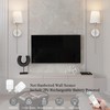 Coinmit Brushed Nickel Battery Operated Wall Sconces Set of 2,Modern