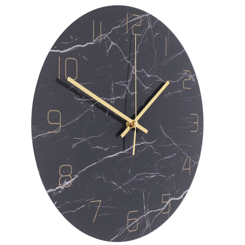 Wall Clock Nordic Decorative Marble Printing Mute Round Hanging Clock
