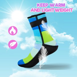 YOTAN Children's Neoprene Socks, 3 mm Warm Neoprene Socks, Non-Slip Swimming Socks, Diving Socks with Velcro Fastening, Beach Socks for Water Sports, Surfing, Beach Volleyball, blue, 31-33