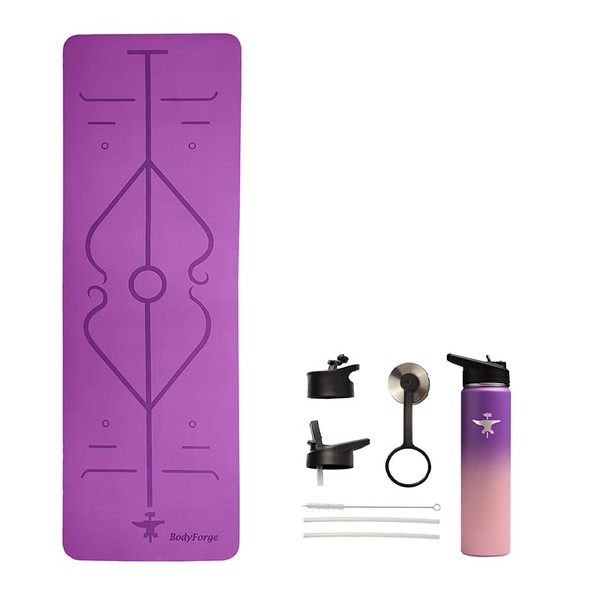 BodyForge Yoga Mat Thick Exercise Mat Thick 8mm TPE Eco-Friendly