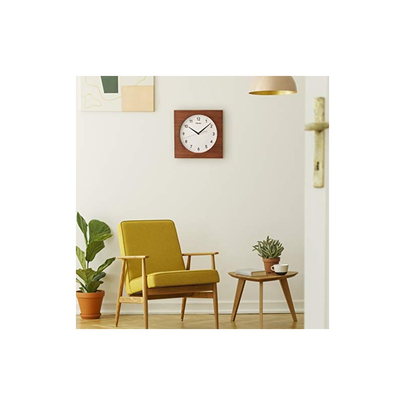 Seiko QXA766BLH Non Ticking Wall Clock, Brown, 11.6 Inch