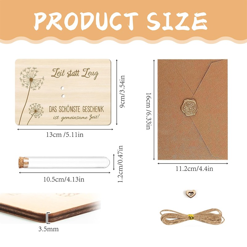 RHQFDM Wooden Money Gift Packaging with Test Tubes, Wish Filler