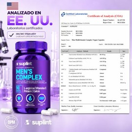 Vitaminas para Hombre – Multivitamínico Hombre con Maca Negra, L-Arginina, Vitaminas A, C, D3, E, Complejo B, Zinc, Magnesio y Potasio – Suplemento Di