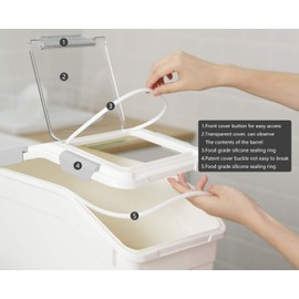 LISM 2 Pack Food Storage Container with Scoop,Large Airtight Pet Food Container for Dog Treats Rice, Cat Dry Food Bin,Baking Supplies,Flour,Rice,Kitchen Pantry Cereal(10 LB)